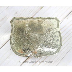 Vintage‎ Mele Peacock Music Box - Blue interior "We've Only Just Begun" Tune